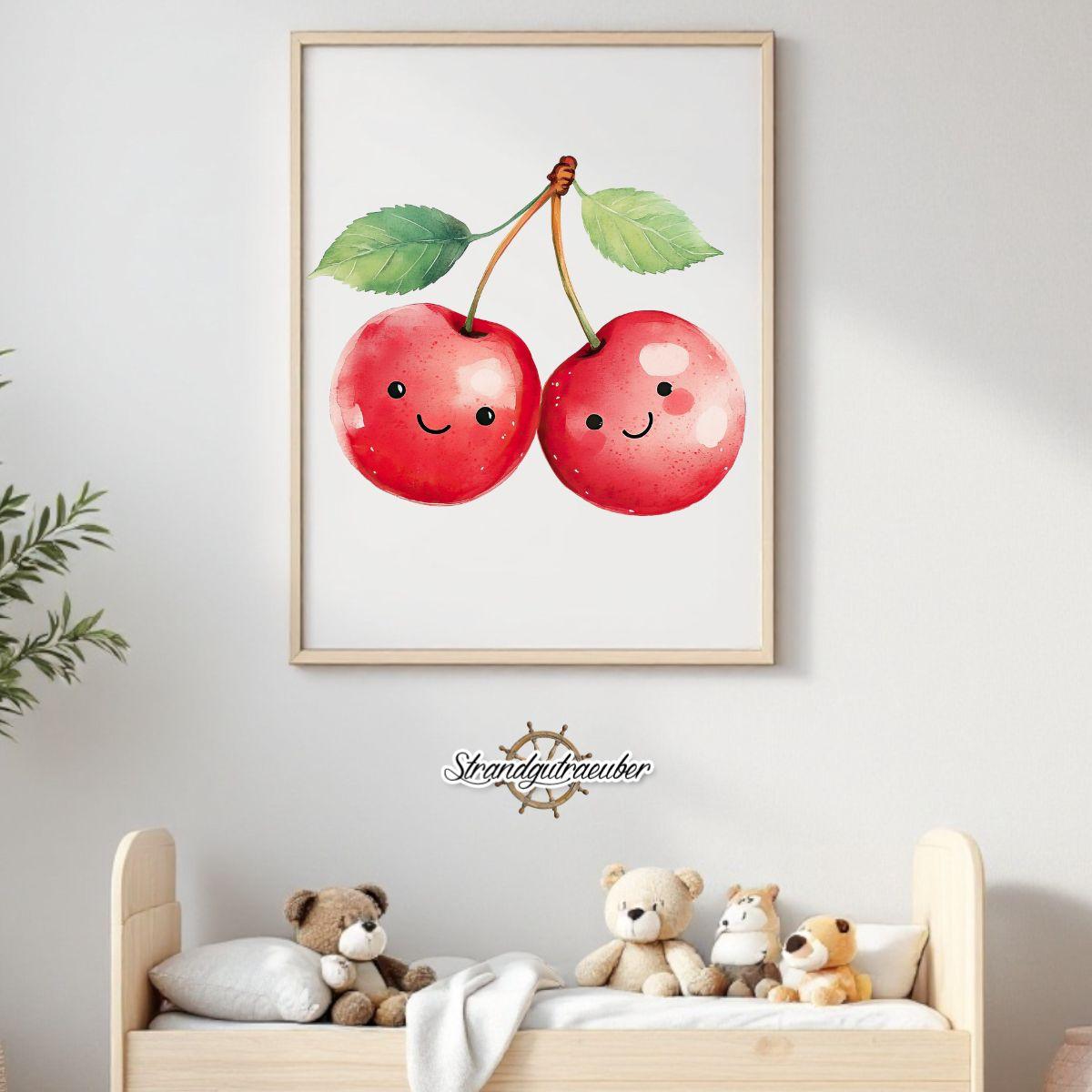Buegelbild fröhliche Kirschen Buegelbild fröhliche Kirschen